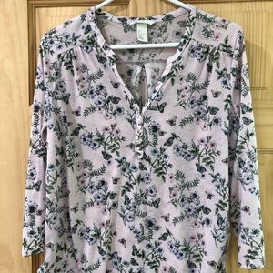 Light pink 🌸 pattern light long sleeve shirt